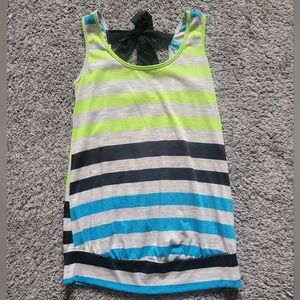 Maternity Striped Sleeveless Top with Bow On Back Size Small